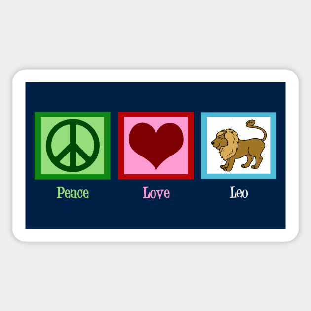 Peace Love Leo Sticker by epiclovedesigns